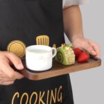 Ayiaren acacia wood mini serving tray, rectangular, displayed with cheese and crackers on a rustic table.