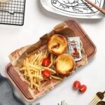 Ayiaren acacia wood mini serving tray, rectangular, displayed with cheese and crackers on a rustic table.