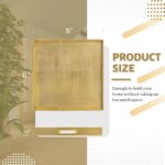 A modern 13-inch square gold foil decorative serving tray with cutout handles on a white background.