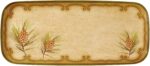 A rectangular UP Red Coral Melamine Serving Tray with a vibrant red coral pattern on a light background.