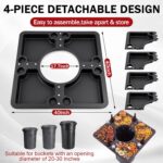 Vercraft 40 inch by 40 inch black plastic picnic table with 8 beverage holders, suitable for outdoor parties.